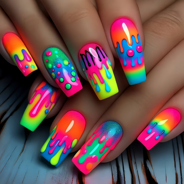 Artistic Stiletto Nail Extensions with Mystical Theme