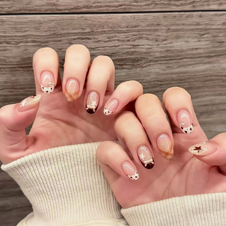 Decorative Press-On Nail Set with Unique Design