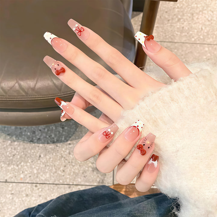 Floral Embellished Press-On Nail Set