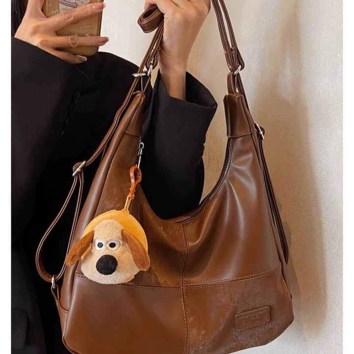 Casual Leather Hobo Bag Bowlift