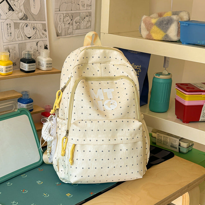 Stylish Polka Dot Printed Backpack Bowlift