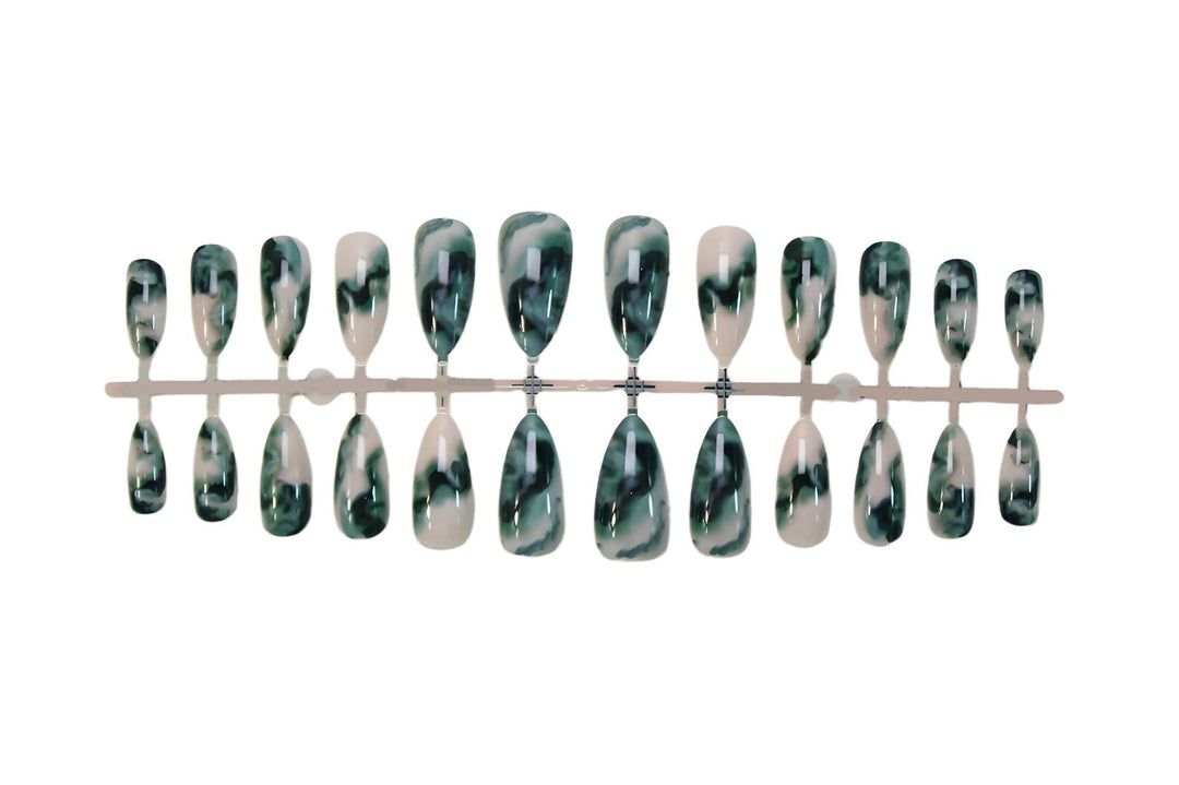Artificial nail set with luxurious marble designs Bowlift