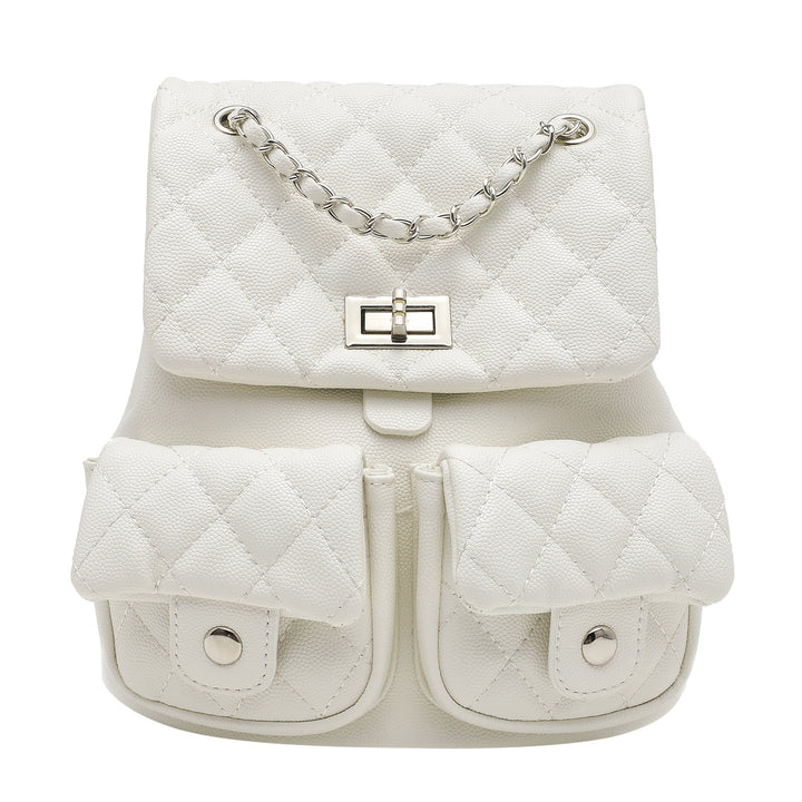 Quilted Backpack with Front Pockets