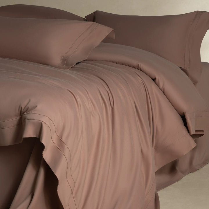 Brushed Microfiber Sateen Duvet Cover Set with Double-Stitch Hem
