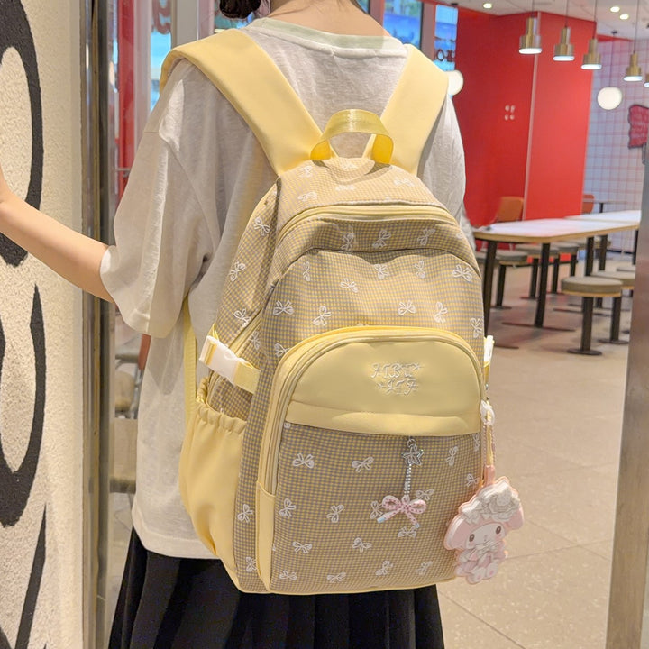 Stylish Checker Patterned Backpack Bowlift
