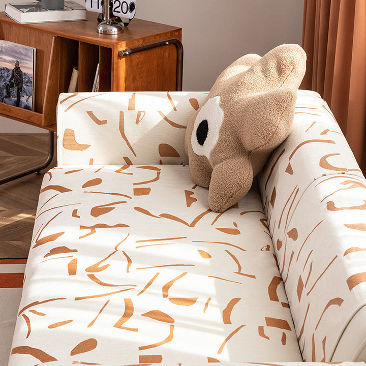 Stretch sofa cover with abstract brushstroke print and elastic waistband Bowlift