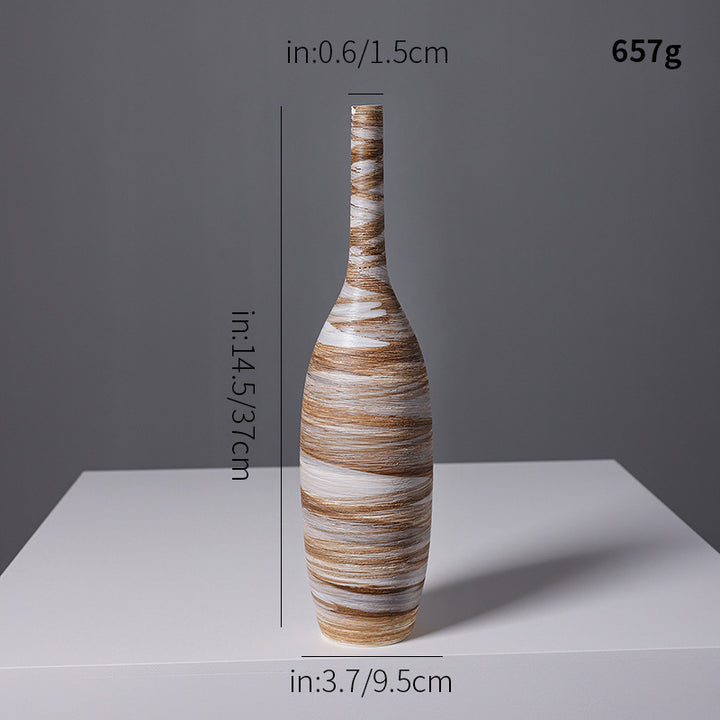 Artistic Spiral Design Ceramic Vase Bowlift