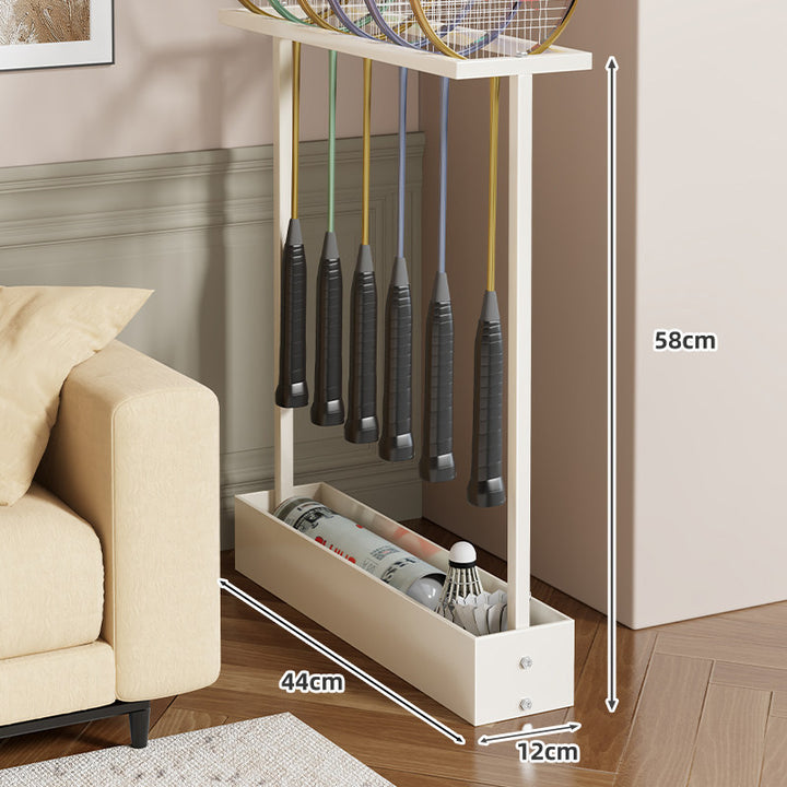 Vertical Badminton Racket and Shuttlecock Organizer Stand