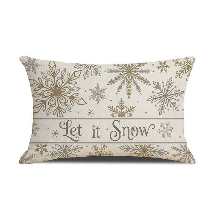 Decorative Rectangular Linen Cushion Cover with Nutcracker Ballet Christmas Print