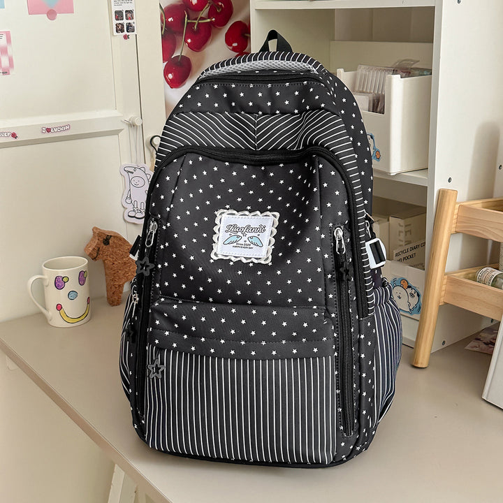 Whimsical Star-Embellished School Backpack Bowlift