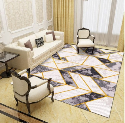 Marble-Patterned Area Rug Bowlift