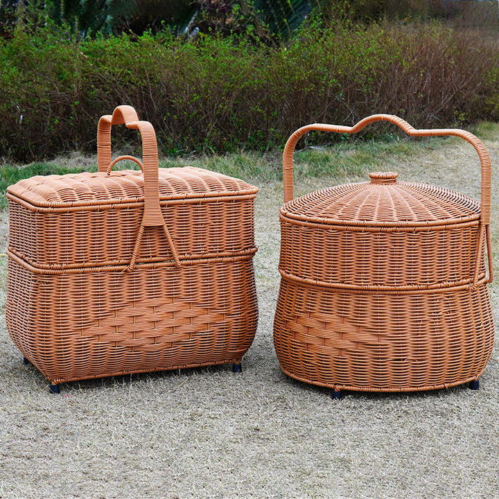 Decorative Laundry Basket with Lid and Handle