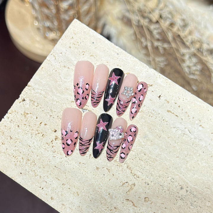 Stylish Animal Print Press-On Nail Art