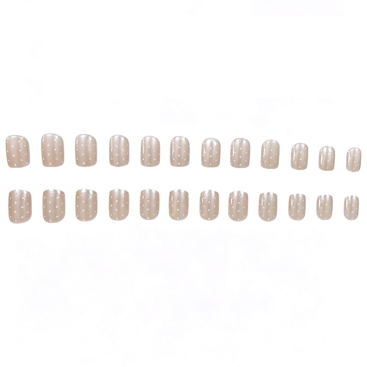 Elegant Glitter and Dot Acrylic Nail Enhancements Bowlift