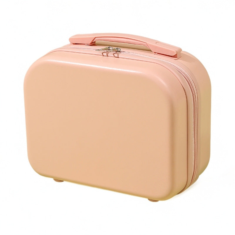 hard-shell travel vanity case with molded handle and double-zip closure Bowlift