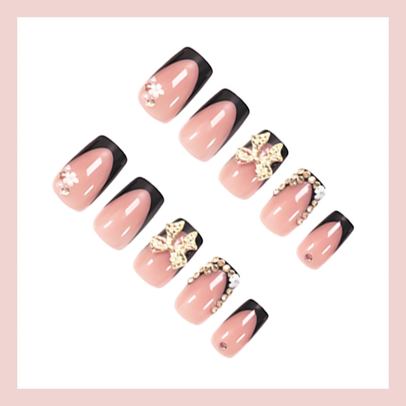 Artificial nail decorations with glamorous design Bowlift