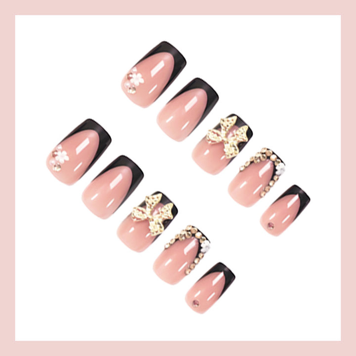 Artificial nail decorations with glamorous design Bowlift
