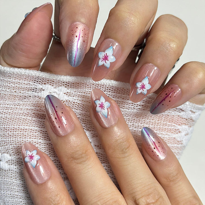 Artistic Press-On Nail Set with All-Size Coverage Bowlift