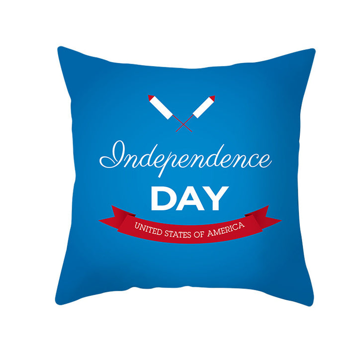 Patriotic Independence Day Cotton Canvas Throw Pillow Cover