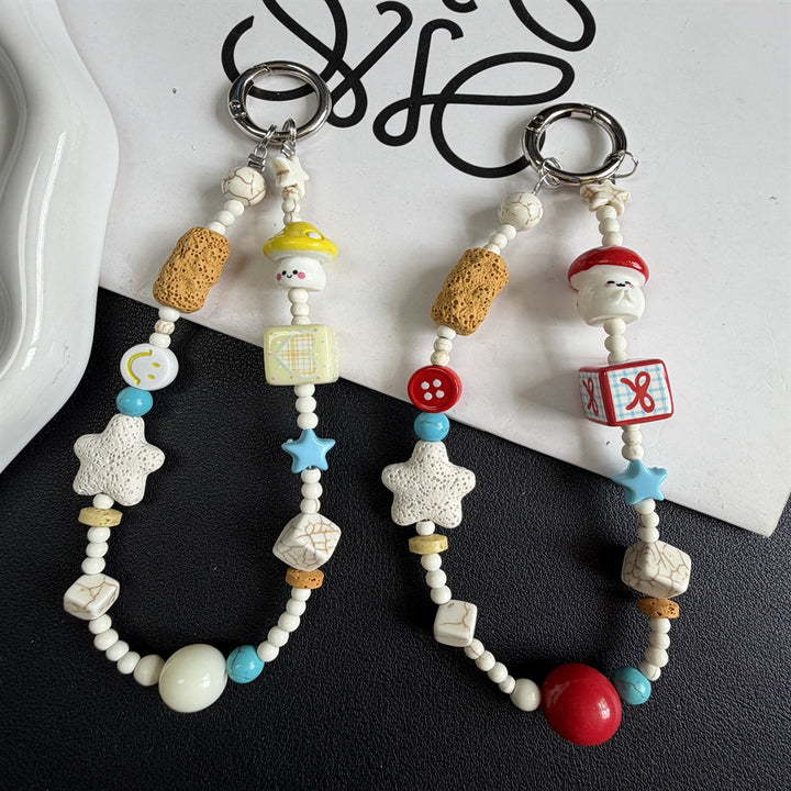 Decorative Beaded Charm Keychain Bowlift 1790135563