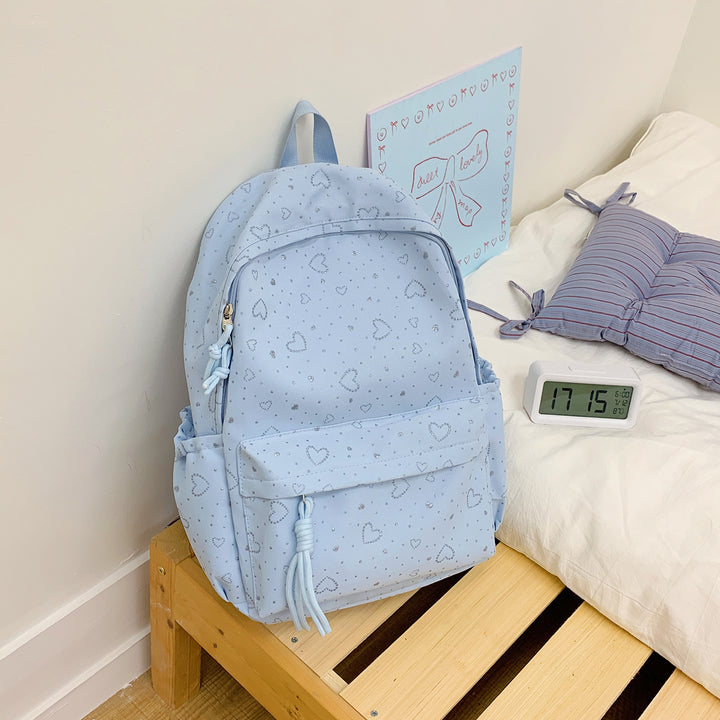 Heart-Patterned School Backpack Bowlift