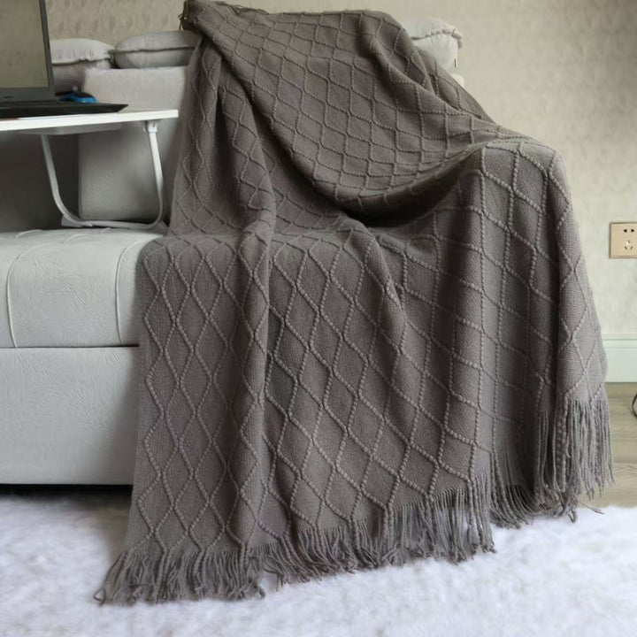 Textured Knit Decorative Throw Blanket