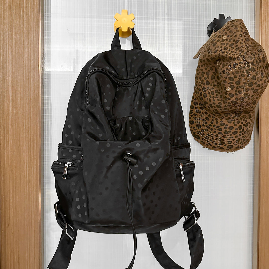 Stylish Polka Dot Drawstring Backpack Bowlift