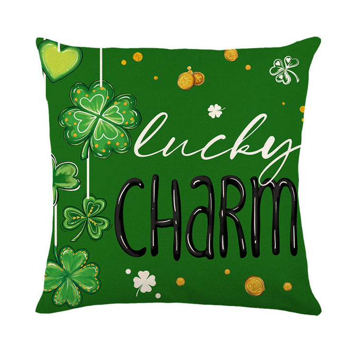 Shamrock Gnome Decorative Cotton-Linen Throw Pillow Covers Pack