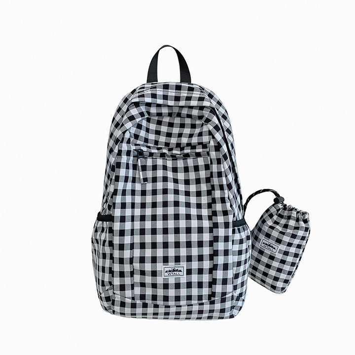 Stylish Checkered Backpack Bowlift