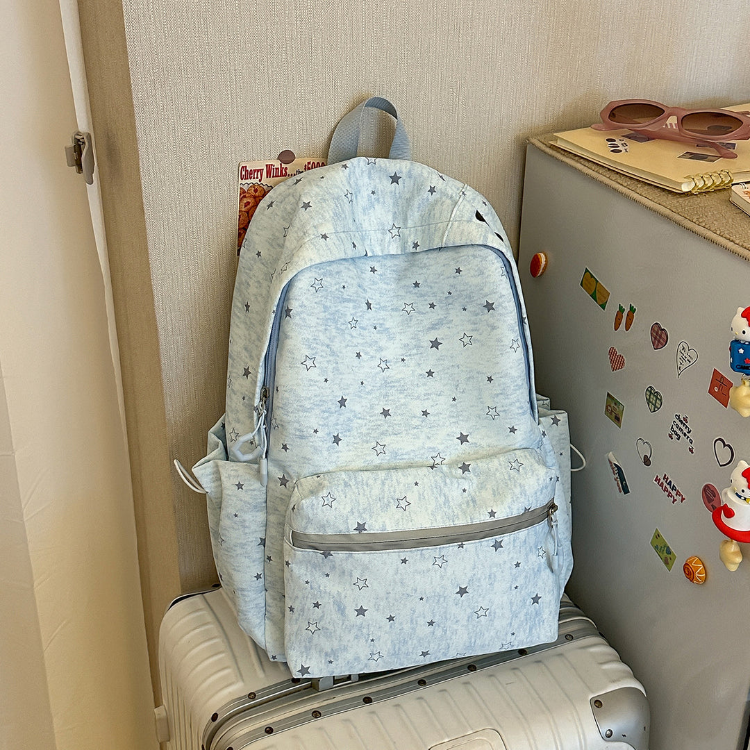 Star-Patterned School Backpack Bowlift