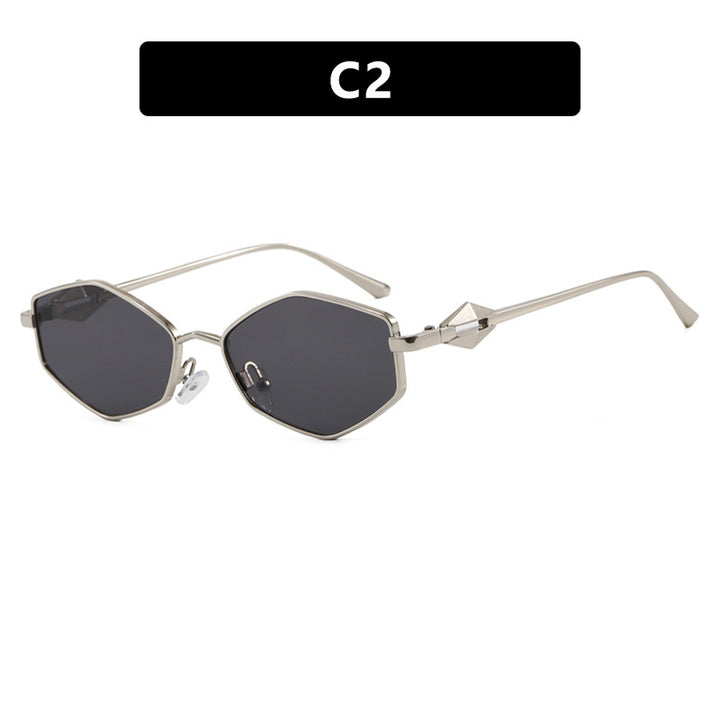 Women's geometric sunglasses with protective UV filter and high-end metal frame Bowlift