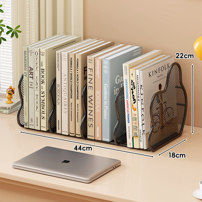 Three-Section Adjustable Mesh Desk Bookend Organizer