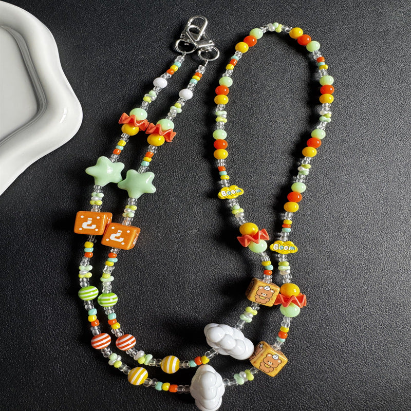 Playful Themed Beaded Eyewear Necklace Bowlift