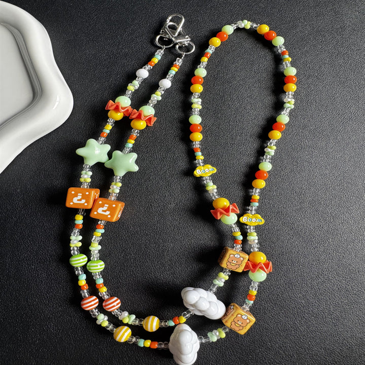 Playful Themed Beaded Eyewear Necklace Bowlift