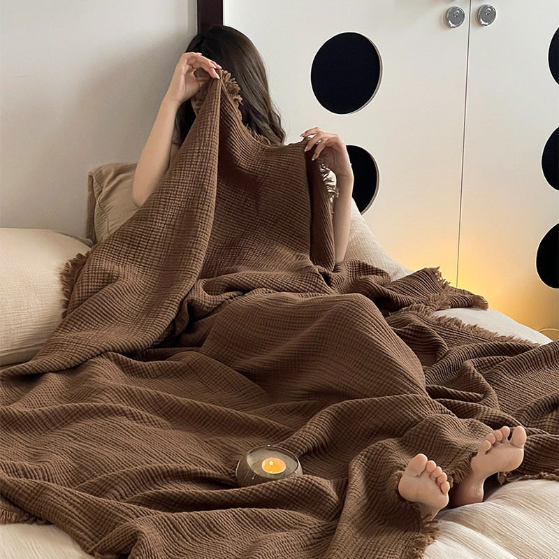 Cozy Waffle Knit Throw Blanket
