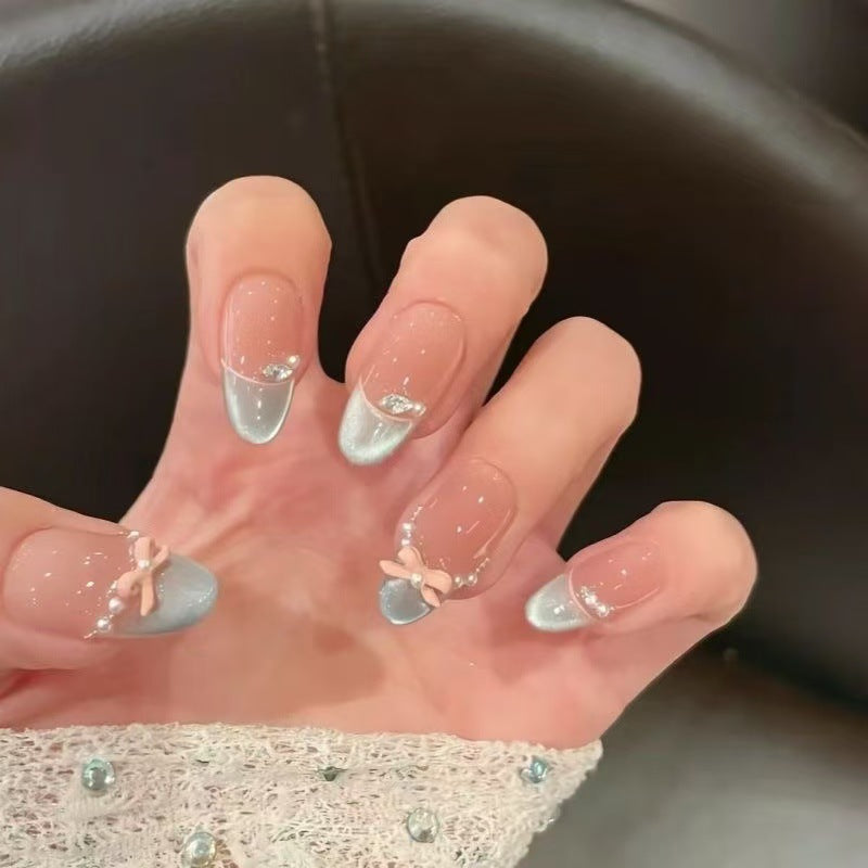 Decorative French Tip Nail Extensions