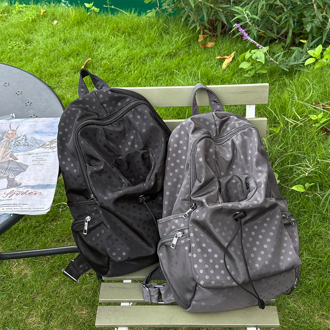 Stylish Polka Dot Drawstring Backpack Bowlift