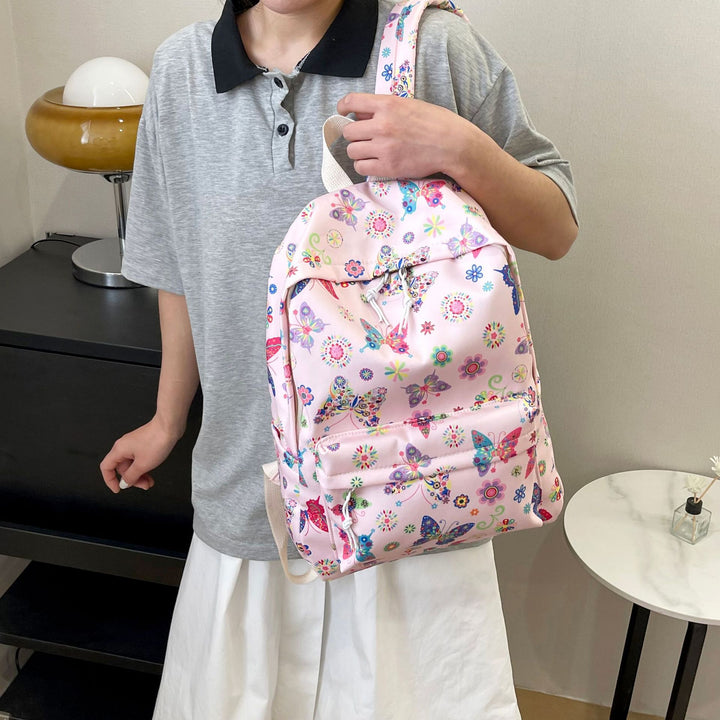 Butterfly Print Casual Backpack Bowlift