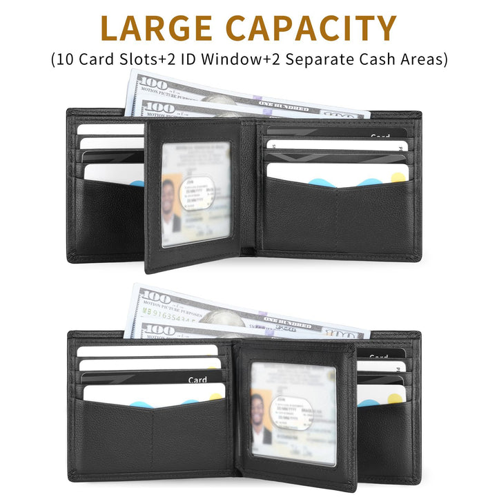 Dual-Compartment Leather Wallet Bowlift