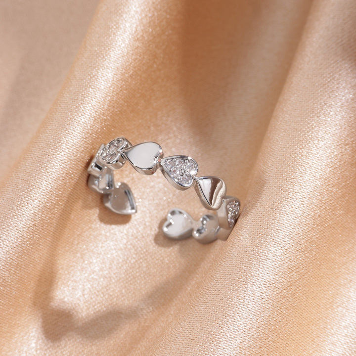 Adjustable Celestial Moon-and-Star Open Band Ring Bowlift