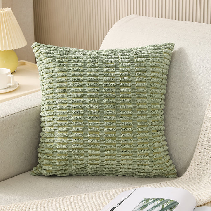 Decorative Chenille Ribbed Grid Throw Pillow Cover