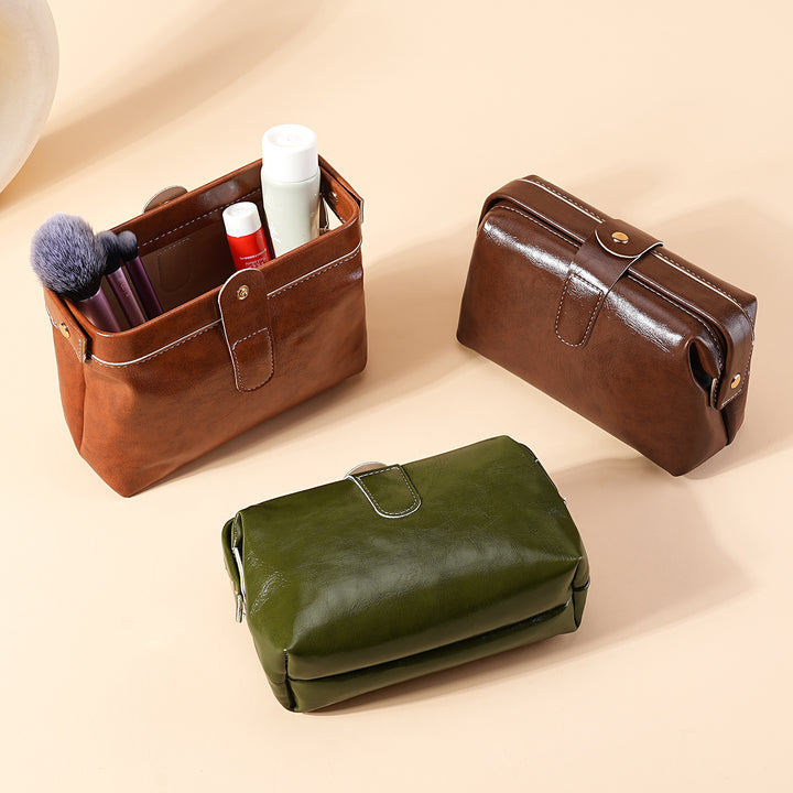 Vintage Leather Cosmetic Case