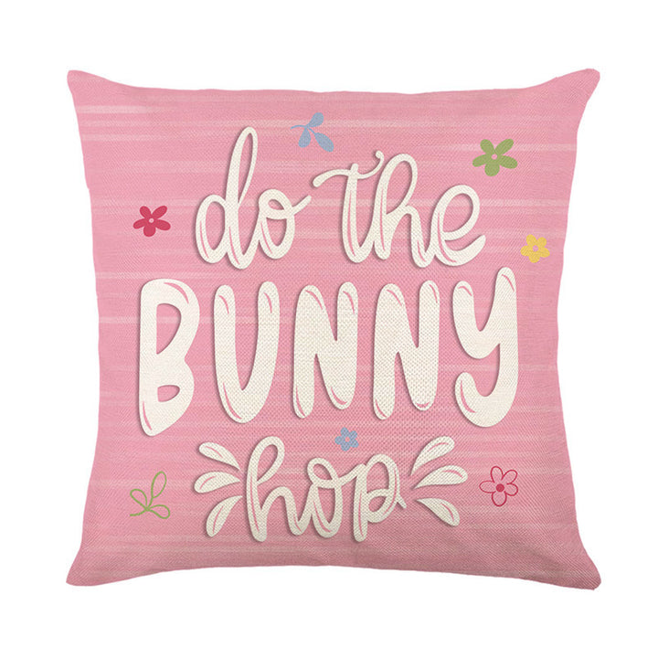 Decorative Easter Bunny-Ear Script Throw Pillow Cover