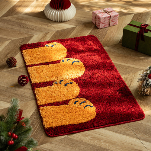 Bath mat with paw print design and extra soft high pile Bowlift