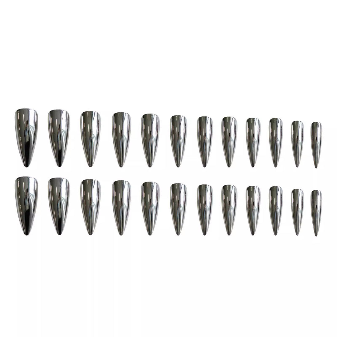 Premium Metallic Stiletto Nail Extensions