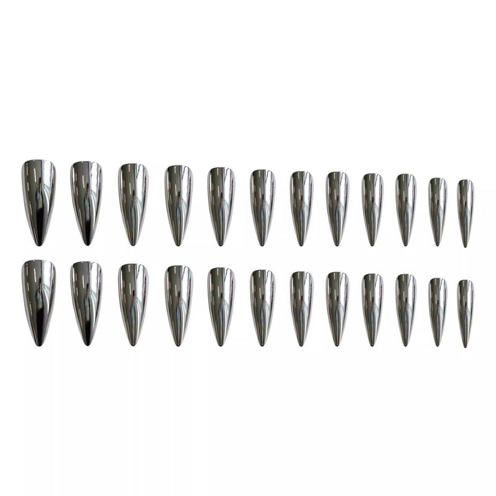 Premium Metallic Stiletto Nail Extensions