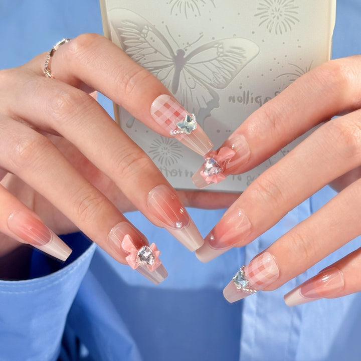 Floral-Embellished Stiletto Nail Art