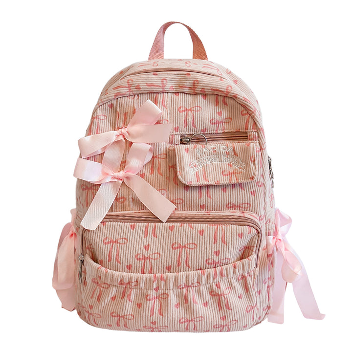 Stylish Ribbed Fabric Backpack Bowlift