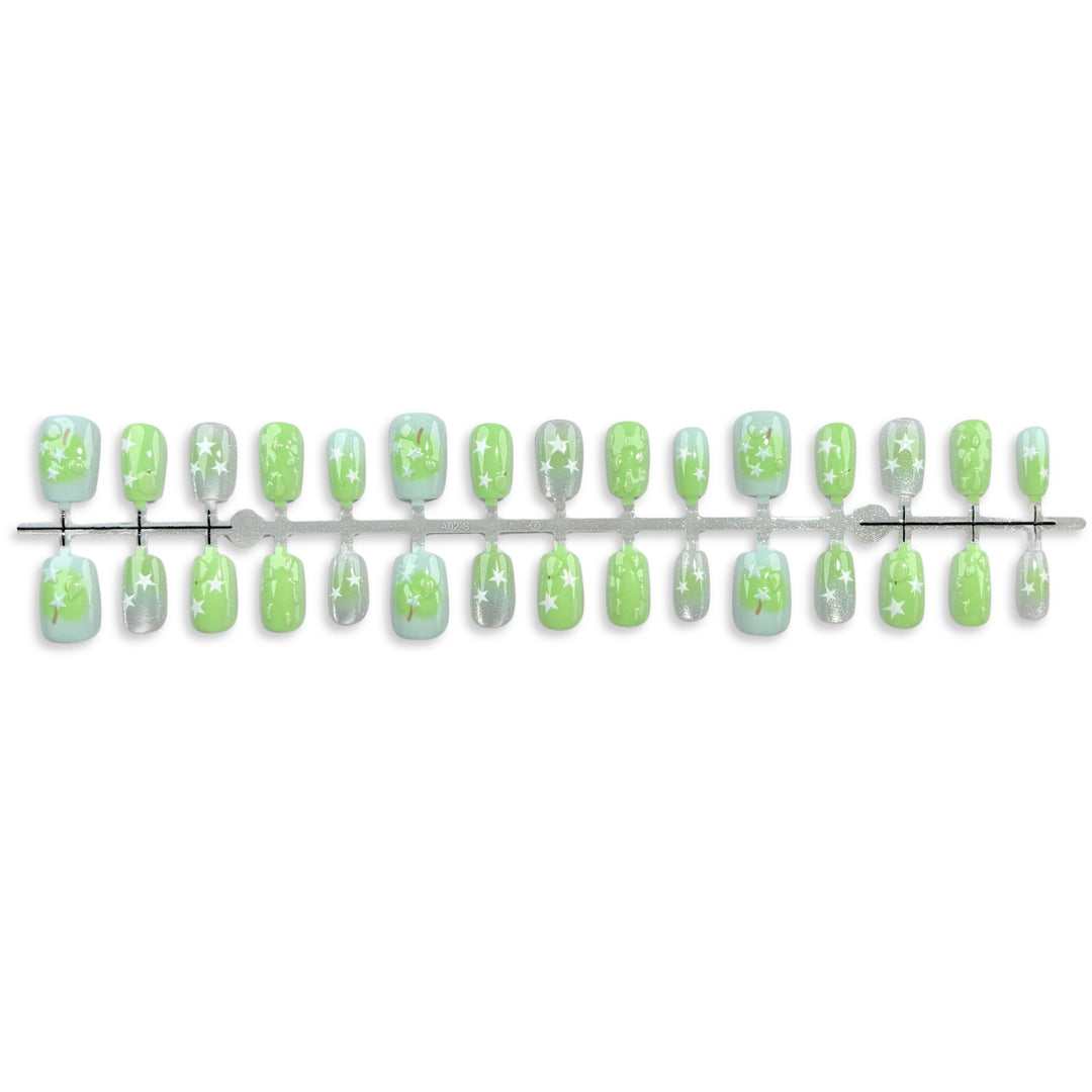 Glittering Star-Themed Press-On Nail Set