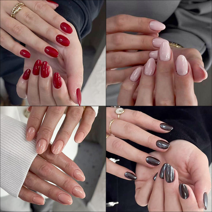 Glossy Medium-Length Press-On Nails